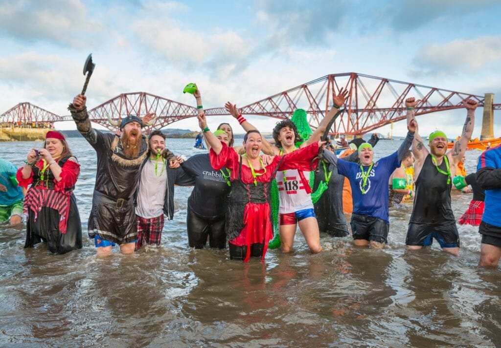 The Loony Dook on New Year's Day in South Queensferry